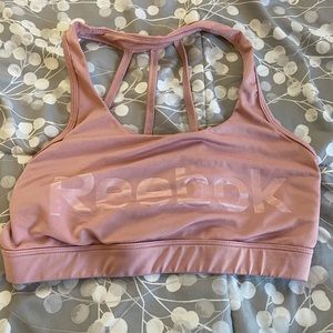 pink reebok sports bra